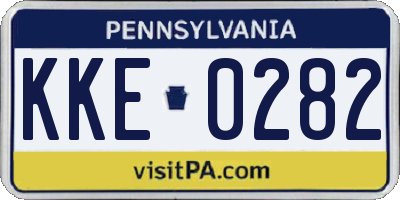 PA license plate KKE0282