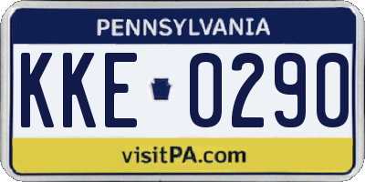 PA license plate KKE0290