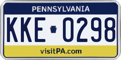 PA license plate KKE0298