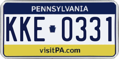 PA license plate KKE0331