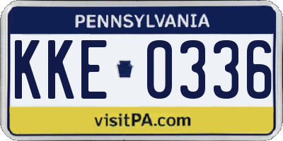 PA license plate KKE0336
