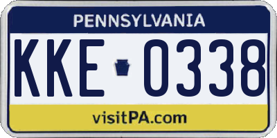 PA license plate KKE0338