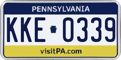 PA license plate KKE0339