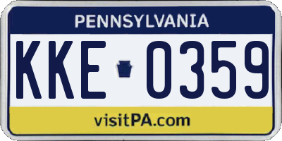 PA license plate KKE0359