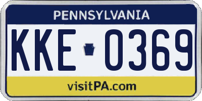 PA license plate KKE0369