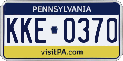 PA license plate KKE0370
