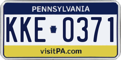PA license plate KKE0371