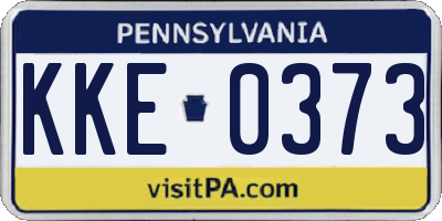 PA license plate KKE0373