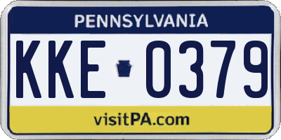 PA license plate KKE0379
