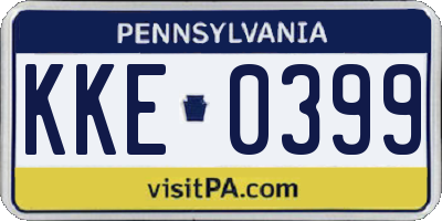 PA license plate KKE0399