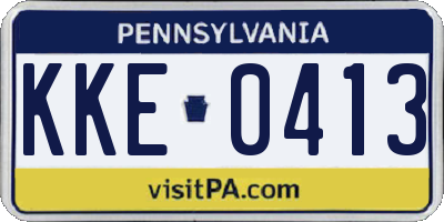 PA license plate KKE0413