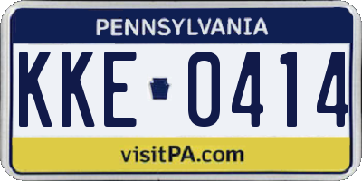 PA license plate KKE0414