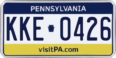 PA license plate KKE0426