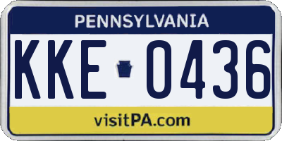 PA license plate KKE0436