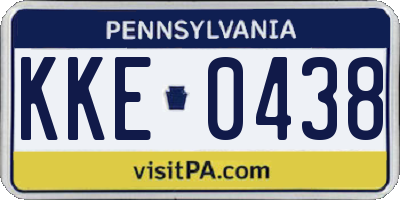 PA license plate KKE0438