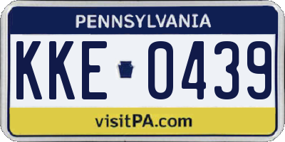 PA license plate KKE0439
