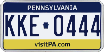 PA license plate KKE0444