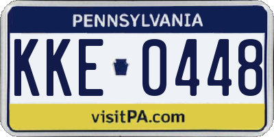 PA license plate KKE0448