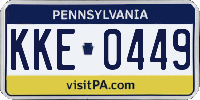 PA license plate KKE0449