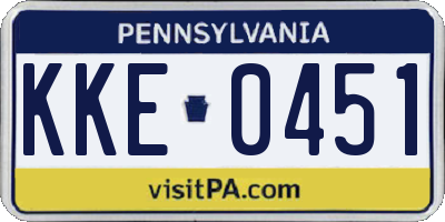 PA license plate KKE0451