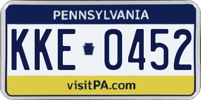 PA license plate KKE0452