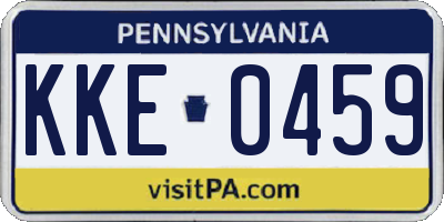 PA license plate KKE0459