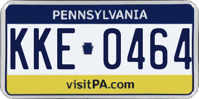 PA license plate KKE0464
