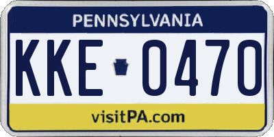 PA license plate KKE0470