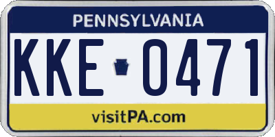 PA license plate KKE0471