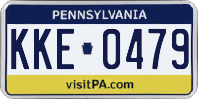 PA license plate KKE0479