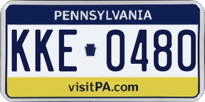 PA license plate KKE0480