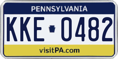 PA license plate KKE0482