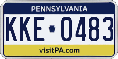 PA license plate KKE0483