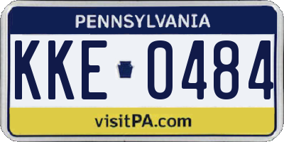 PA license plate KKE0484