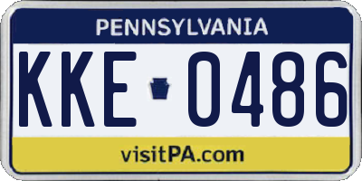 PA license plate KKE0486