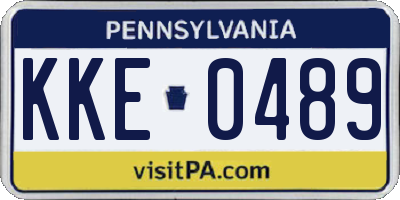 PA license plate KKE0489