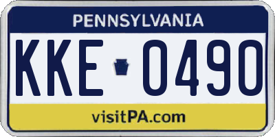 PA license plate KKE0490