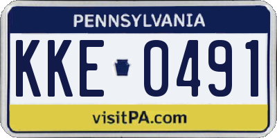 PA license plate KKE0491