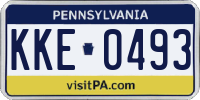 PA license plate KKE0493