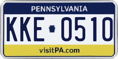 PA license plate KKE0510