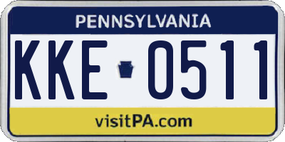 PA license plate KKE0511