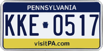 PA license plate KKE0517