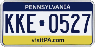 PA license plate KKE0527