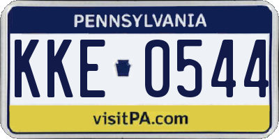 PA license plate KKE0544