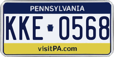 PA license plate KKE0568