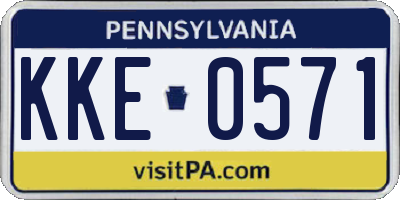 PA license plate KKE0571