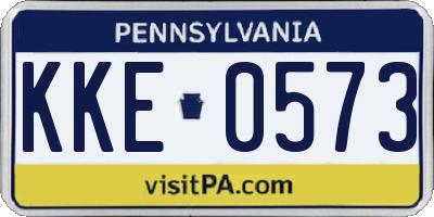 PA license plate KKE0573