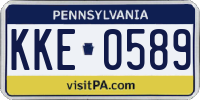 PA license plate KKE0589