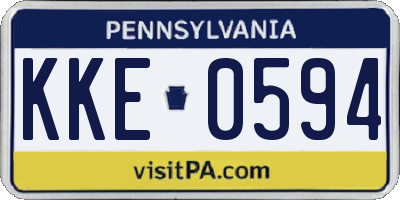 PA license plate KKE0594