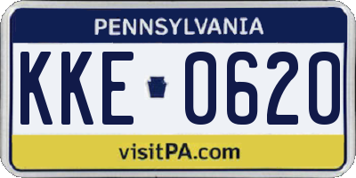PA license plate KKE0620